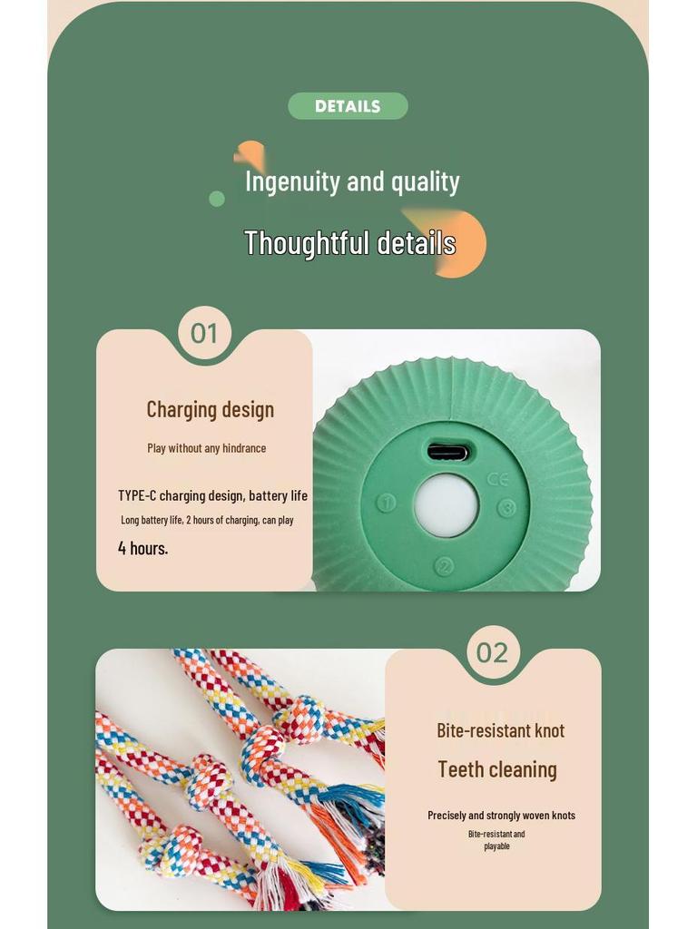 Automatic Rotating Cat Toy: Teasing Ball & Rope Knot Set for Self-Play and Boredom Relief
