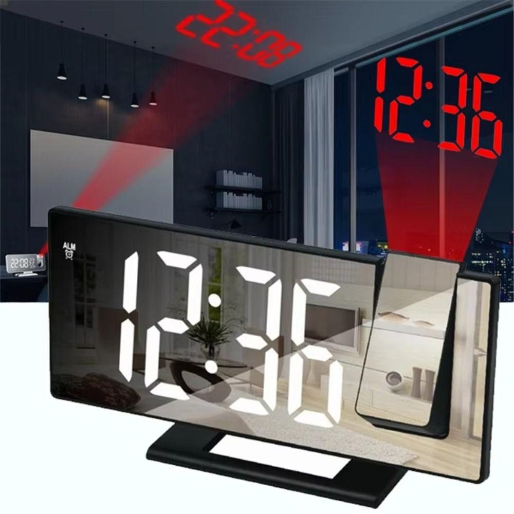 Temperature Display Projection Alarm Clock Backlight LED Alarm Clock  Wall Mount
