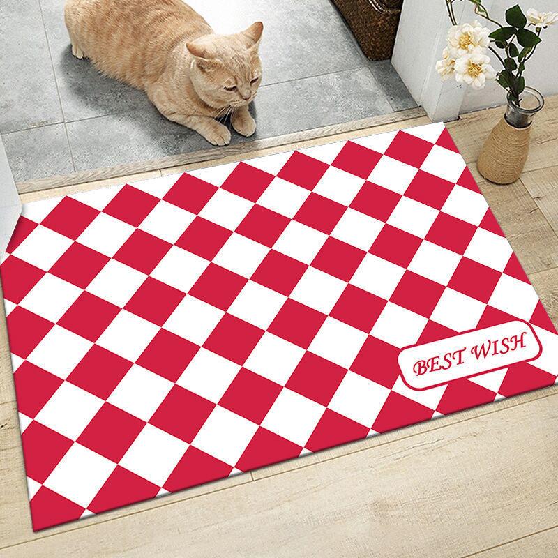Merry Christmas Entrance Door Mat Christmas Tree Santa Claus Print Carpet Home Decor Living Room Rug Bathroom Non-slip Floor Mat
