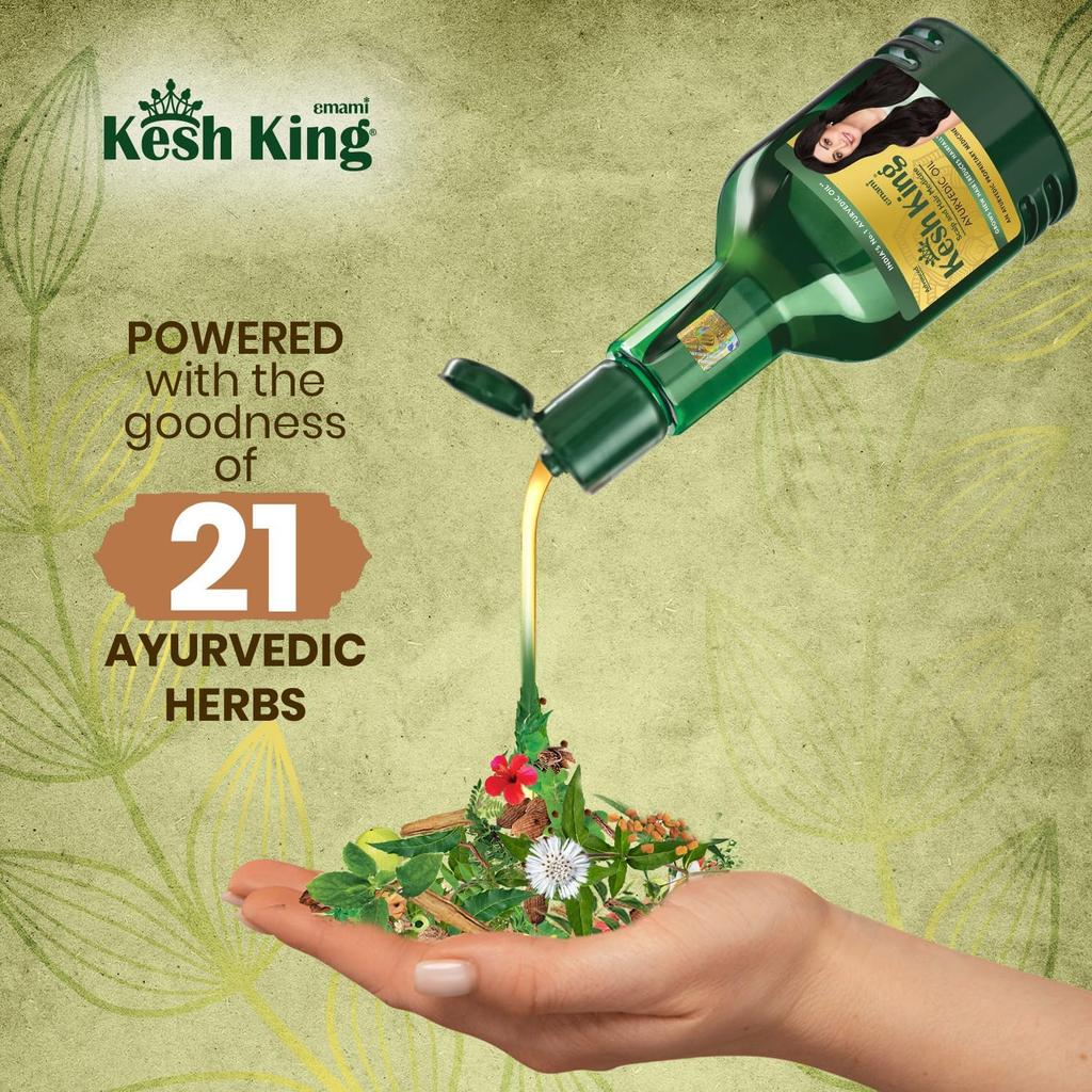 Kesh King Ayurvedic Anti Hairfall Hair Oil 300ml For Stronger Hair Growth And Scalp Nourishment – Herbal Oil For Dandruff And Dryness