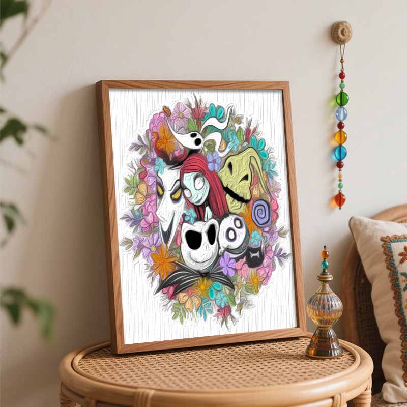 Disney Nightmare Flower Oil Painting Kit Home Bedroom Wall Decor Handmade Gift Art Crafts Canvas Wall Decor Painting For Holidays