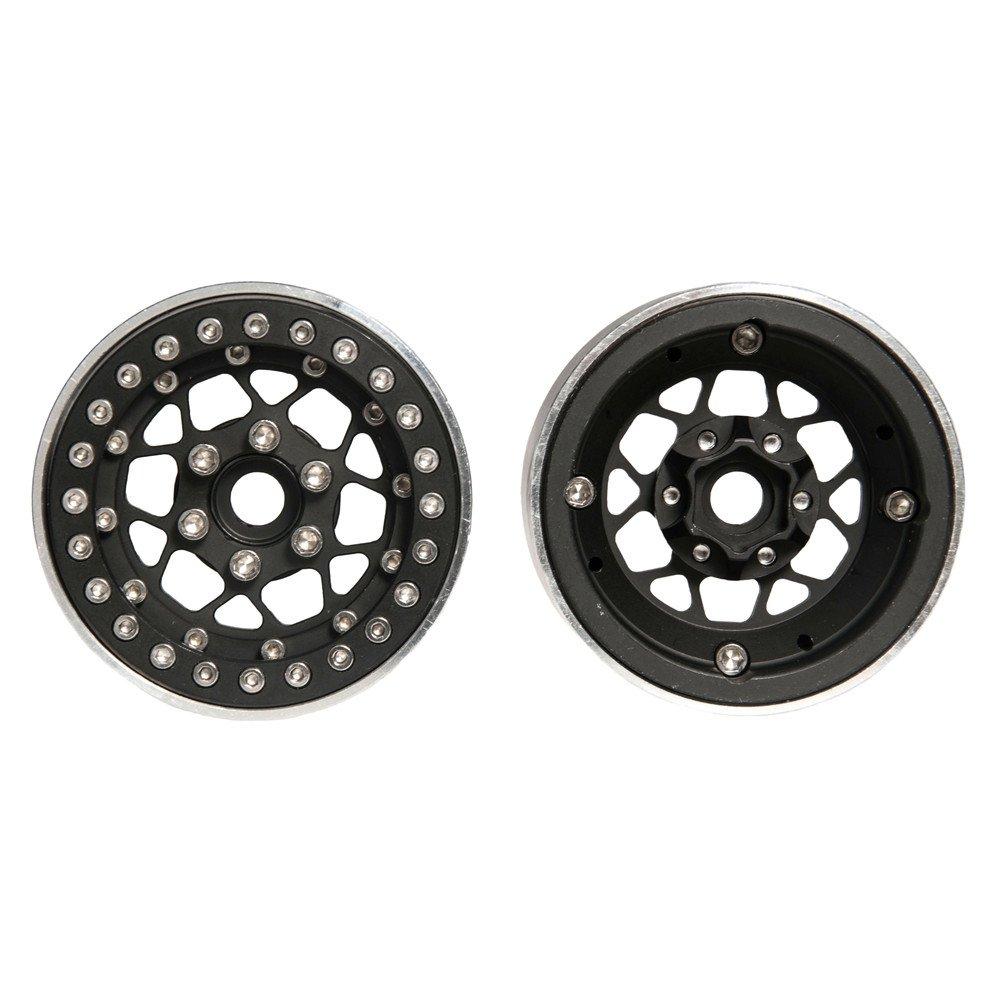 RC Wheel Parts, 1.9-inch, 26mm Thick Beadlock Wheel Rims, Upgraded, Internal Beadlock for Axial SCX10, #48, Pack of 4