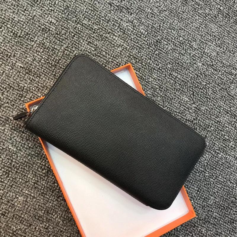 

Кошелек из натуральной кожи + ладонь с рисунком головы, кожаный женский кошелек средней длины, сумка из английской кожи с рисунком личи на молнии 22x2.5x12cm чёрный