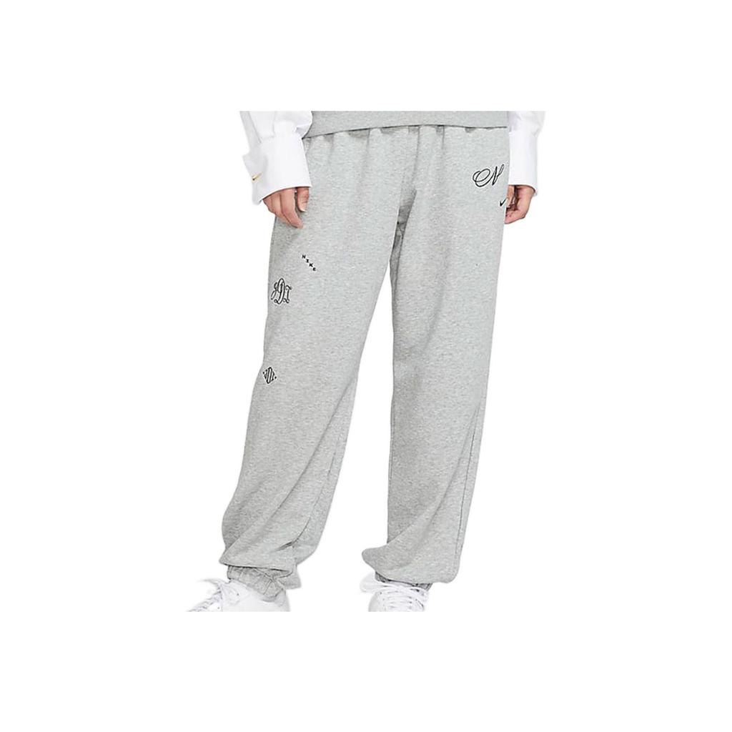 Nike Logo Waistband Cuffed Casual Knit Joggers Women Joggers Gray DR6228-063