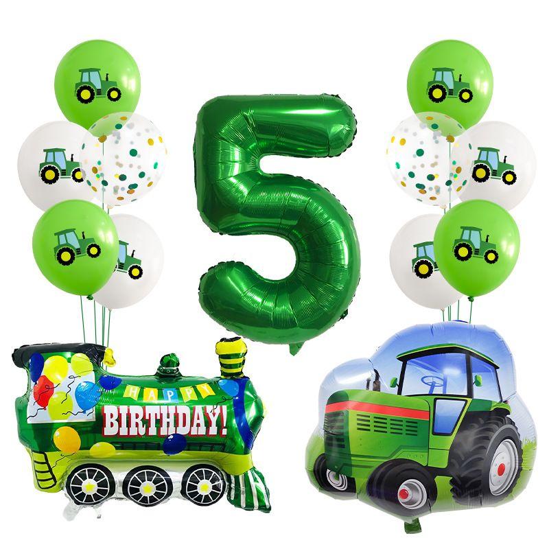 Traktor Zug Aluminiumfolienballon Set, Kinder Erster Geburtstag Party Dekorationszubehör