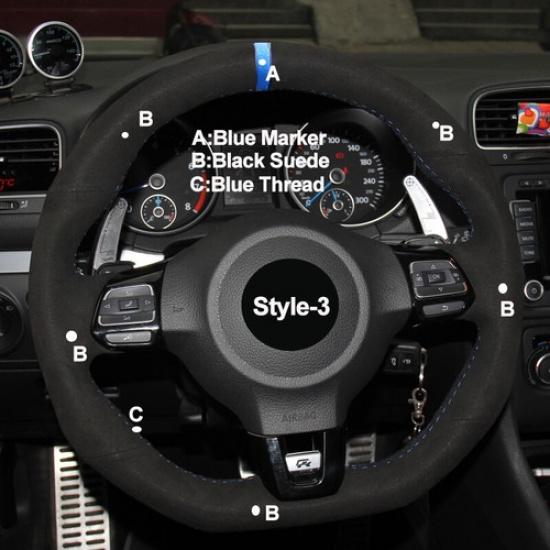 Hand Sewing Steering Wheel Cover For Volkswagen Golf 6 GTI MK6 Polo GTI Passat
