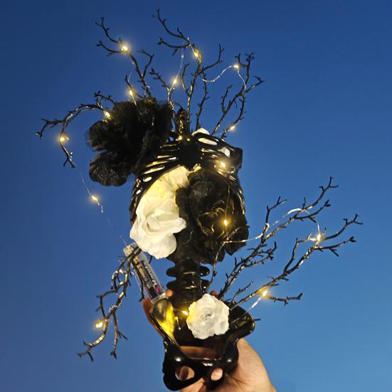 

Хэллоуин светодиодный венок с черепом передняя дверь, окно, настенная гирлянда, праздничная атмосфера, украшение, реквизит для Хэллоуина