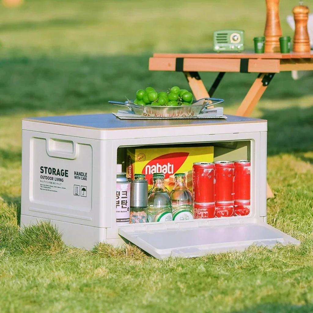 Cutie de depozitare portabilă și pliabilă pentru mașina în aer liber, cutie diversă pentru picnic, capacitate mare, organizator de depozitare pentru cărți și jucării din plastic pentru camping