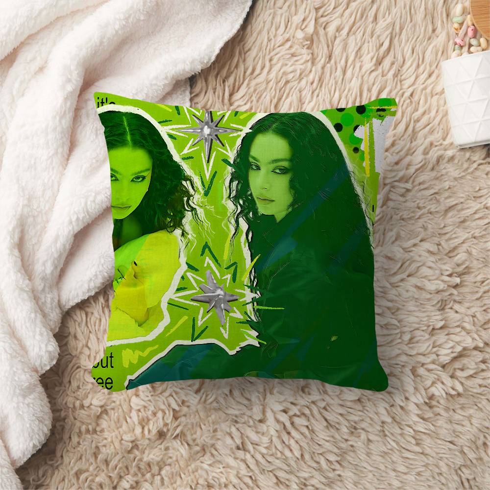 Singer C-Charli X-Xcx B-Brat Lucky Dragon Pillow Cover Sofa Cushion Cover Home Room Decoration Children Gift