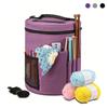 Large Capacity Crochet Bag Yarn Crochet Tote Bag Portable with Front Yarn Needles Hooks Pocket Knitting Tool Storage Bag