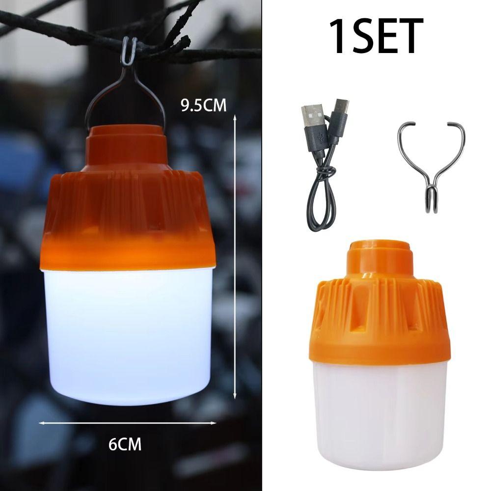 Portable with Metal Hooks Camping LED Lights USB Type-C Street Lighting Rechargeable Emergency Lamp Outdoor