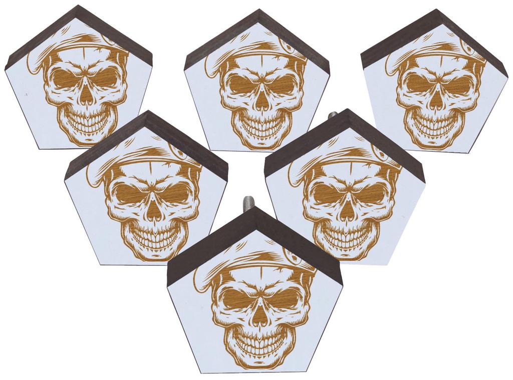 IBA Indianbeautifulart Brown Engraved Knobs Wooden Cupboard Door Knobs Pull Handle Pack of