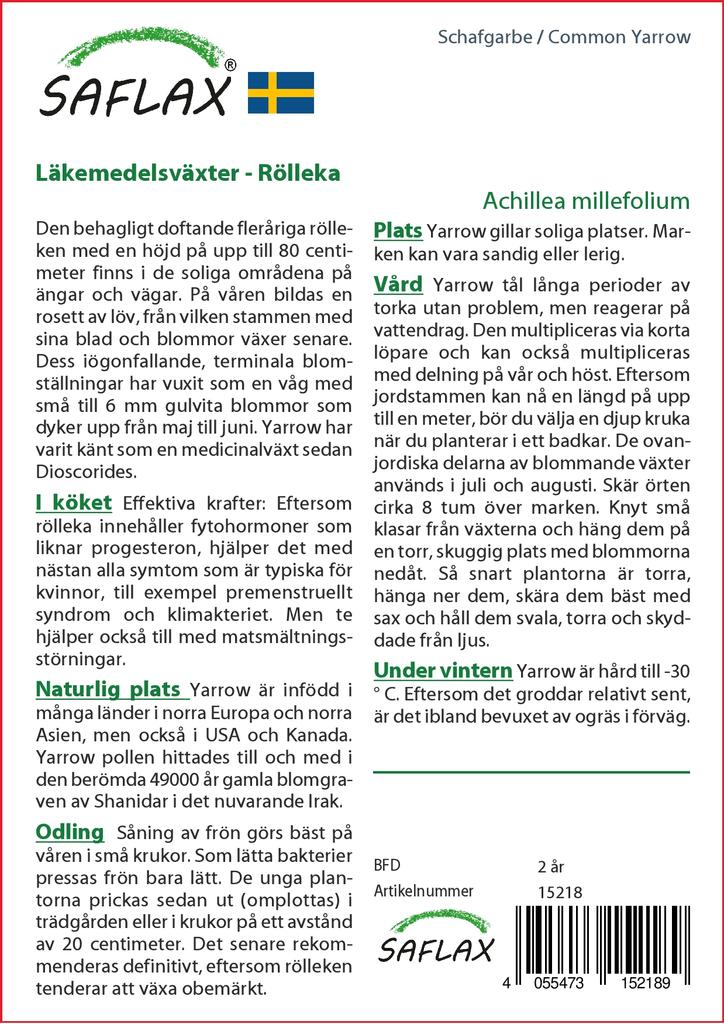 SAFLAX Zahrada v pytli - Řebříček obecný - 200 semen - Se substrátem v padnoucím sáčku - Achillea millefolium
