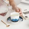 Oeny Europäisches Keramik-Kaffee-Tassen- und Untertassenset