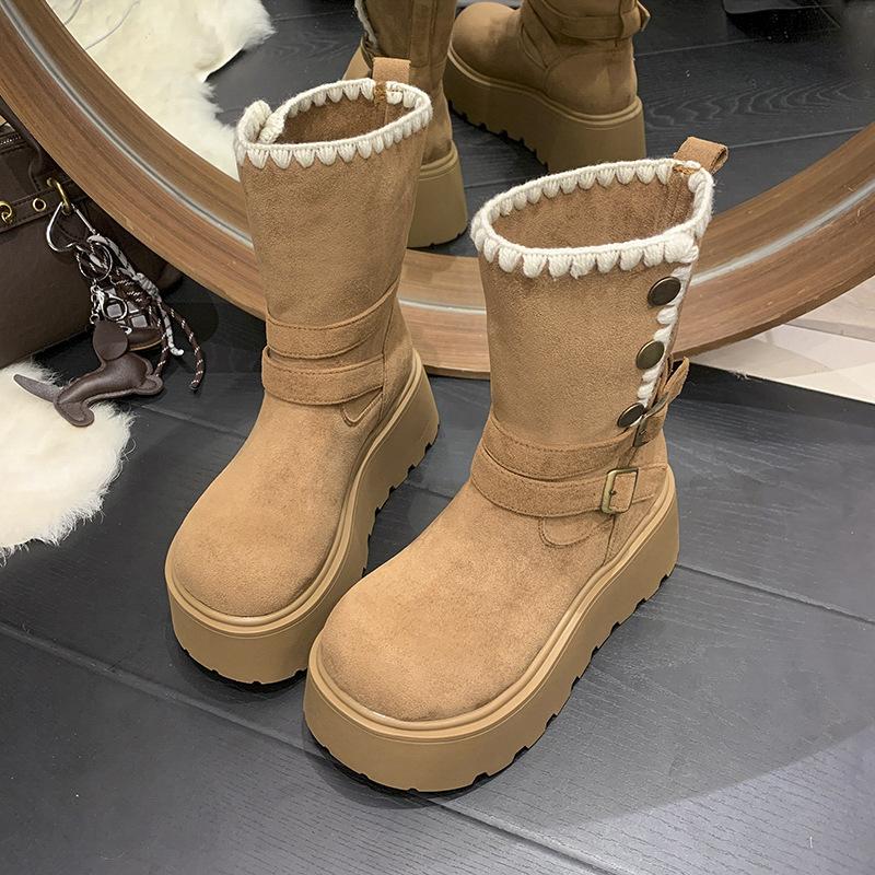 Thick-soled two-wear heightening fashion boots, locomotive cool Martin boots for women's 2025 autumn and winter new simple and thin short boots