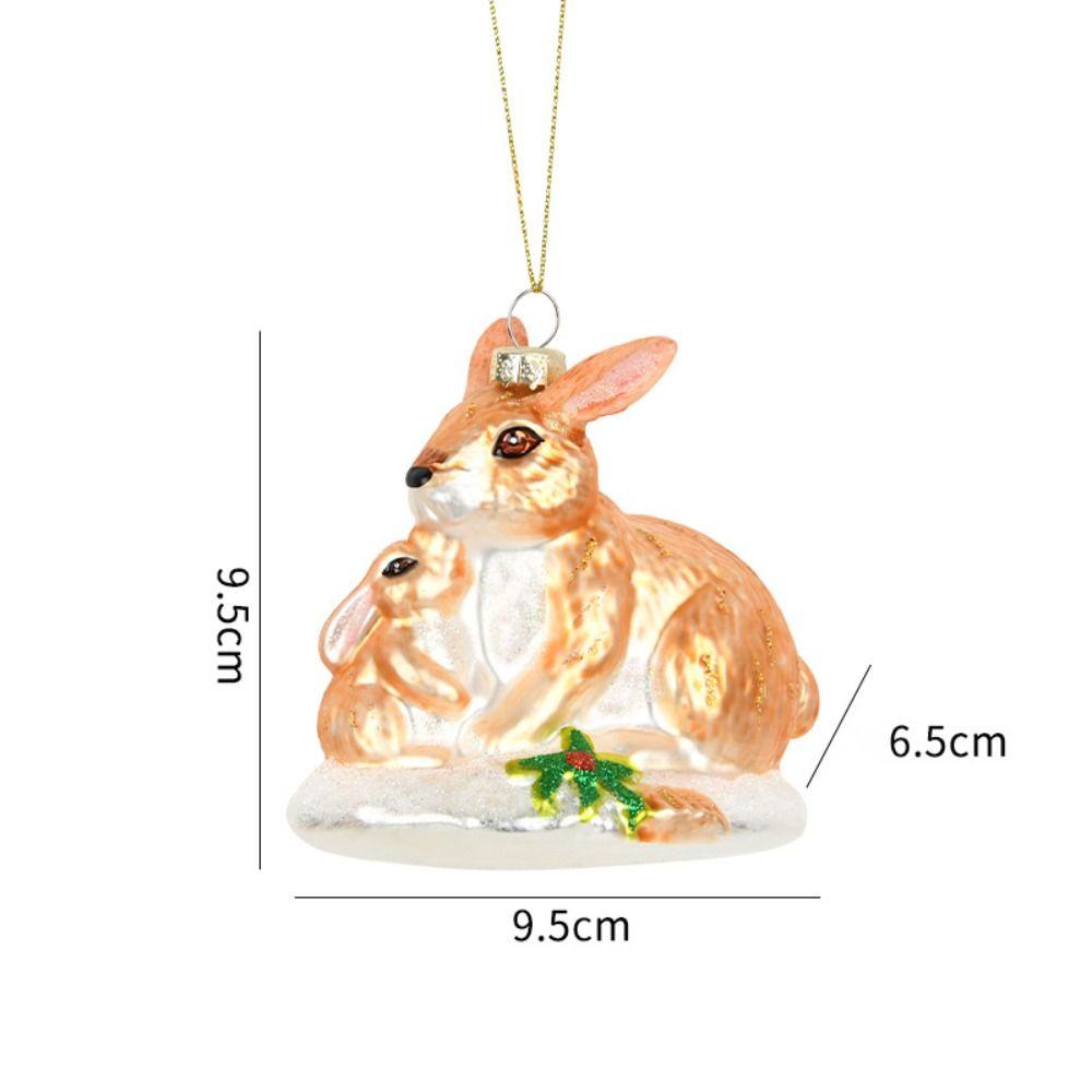 Glass Painted Christmas Decorations Rooster Panda Elephant Shape Colorful Hanging Ornaments Christmas Ornaments