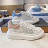 Women's leather shoes new single shoes mesh breathable rhinestone versatile sports and leisure board shoes pastel