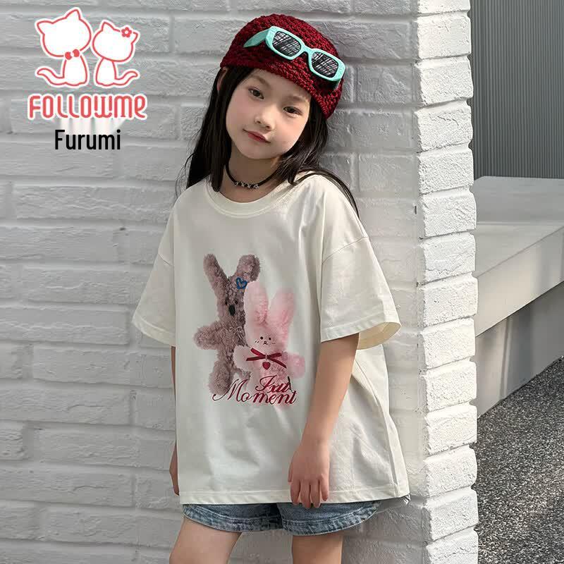 

Girls Cartoon Print Short Sleeve T-Shirt 160