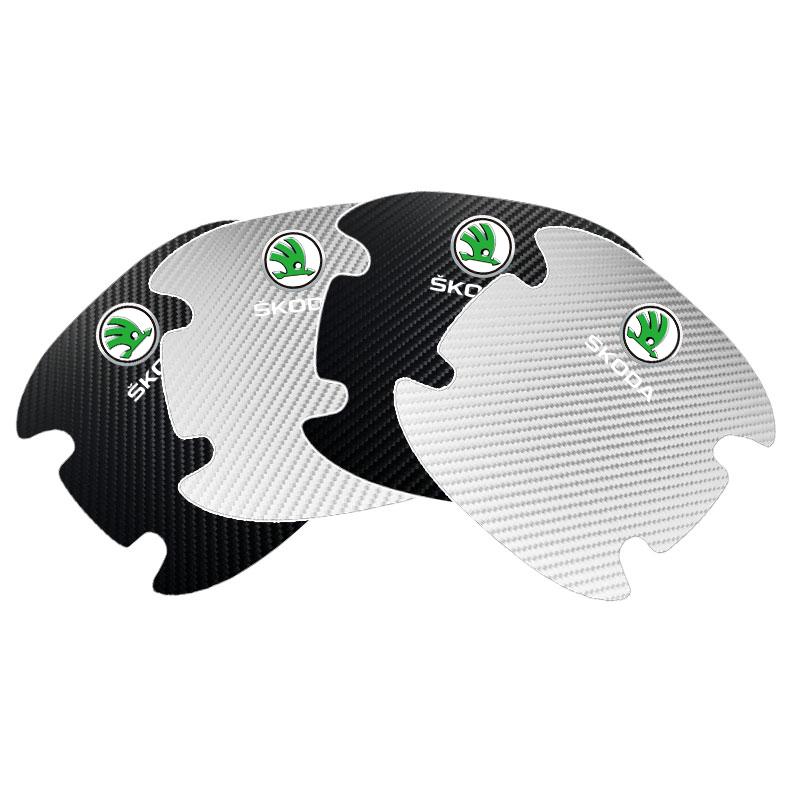 4 stk. Beskyttelsesklistremerke for bildørhåndtak Emblem Bilddekorasjon Styling For Skoda Octavia Superb Rapid Kodiaq Karoq Fabia Kamiq Roomster Citigo