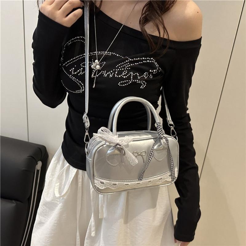 Leather Satchel Handbags for Women Toted Shoulder Bag Sweet Bows Crossbody Bag Purse Top Handle Bag with Removable Strap