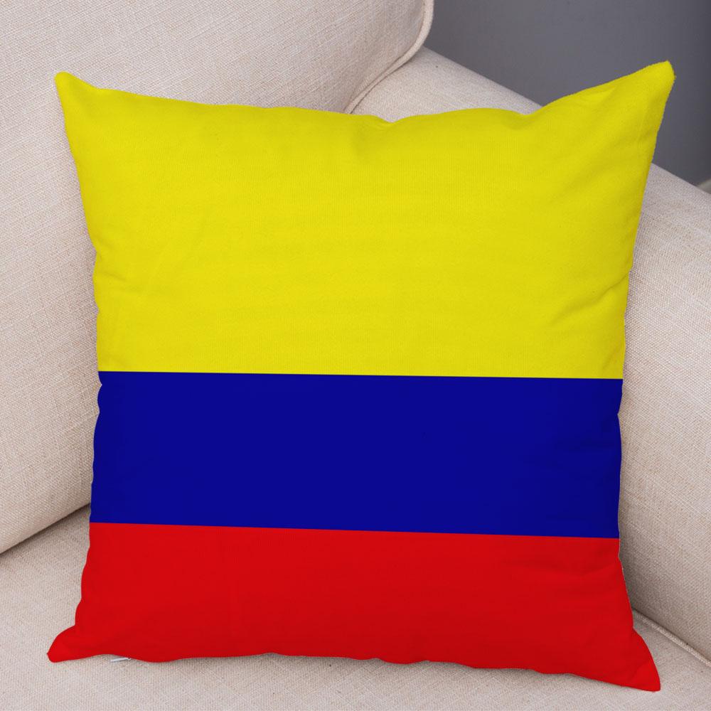 Style National Flag Cushion Cover for Sofa Home Car Decor Geometric Print Pillowcase Super Soft Plush Pillow Case Xcm