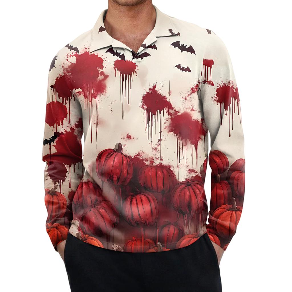 Men's Casual Retro Small V-neck Long-sleeved Top