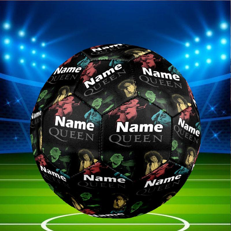 Custom Name Personalized Queen (band) Print Size 5 Soccer Ball Training & Match Football, for Team, Kicking, Gift for Football Enthusiasts