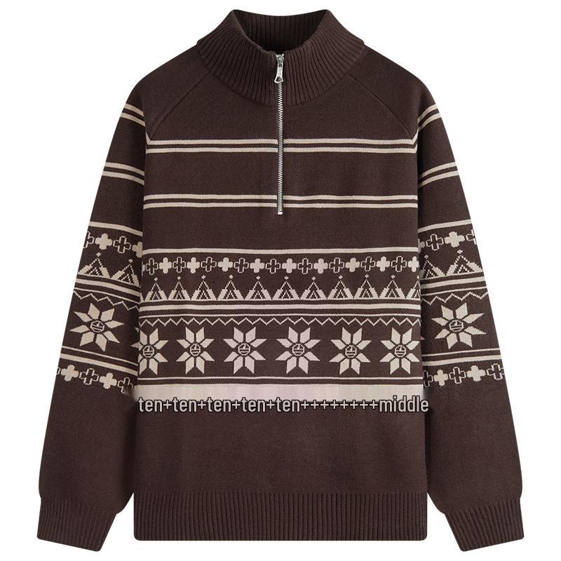 

NVG YOUNG Men s Fair Isle Half-Zip Knit Sweater M