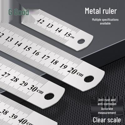 15cm & 30cm Metal Ruler Set for Students – Handheld Tool with Special Scale Lines for Drawing