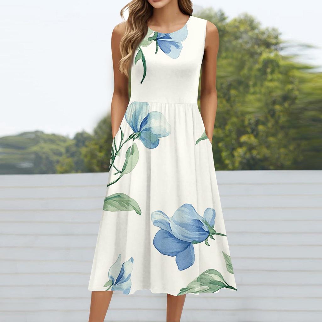 Women's Summer V Neck Casual Beach Dresses Pods Short Sleeve Striped Geometric Printed Dresses