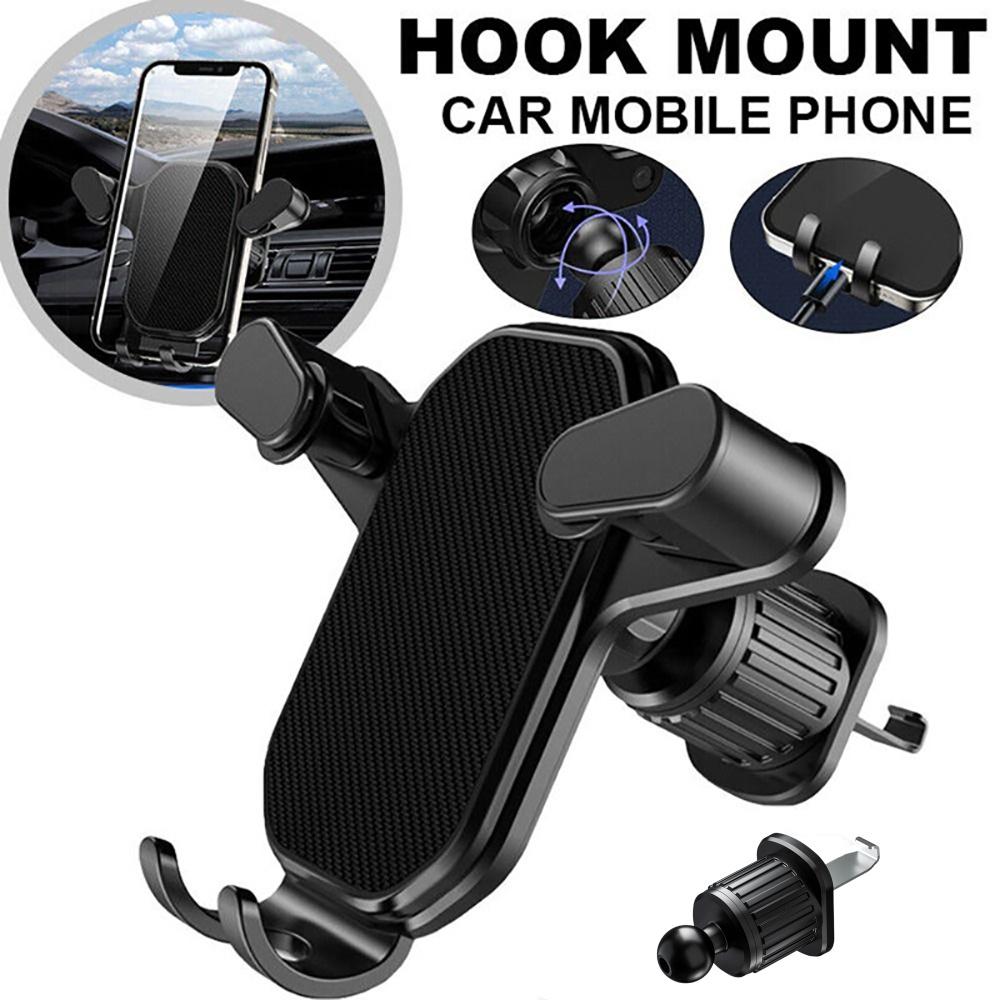 Universal Car Air Vent Phone Holder Gravity Clip Mount 360° Rotation Adjustable Bracket For Iphone Samsung Mobile Phones Stand чёрный