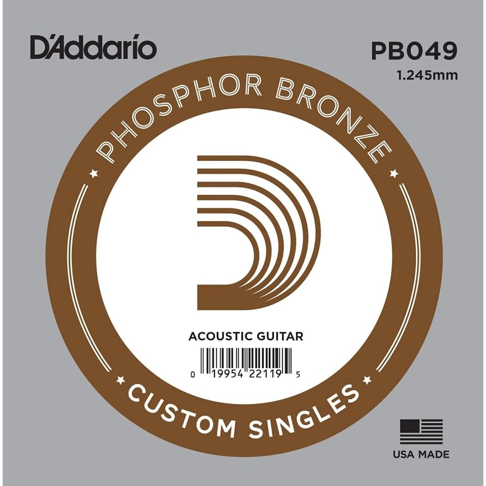 D'Addario Daddario Acoustic Guitar Rose Strings Phosphor Bronze .049 PB049 Set of 5 [Domestic Gen...