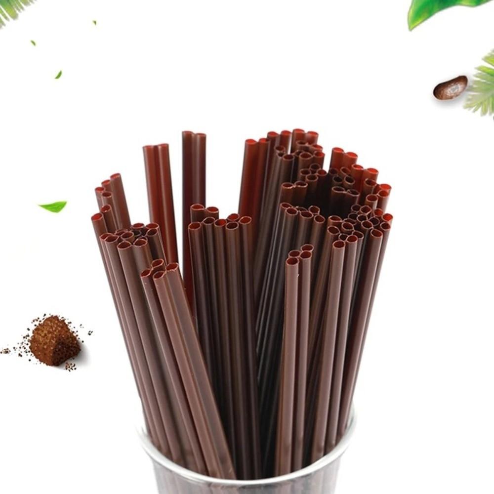 100/200/500 PCS Plastic Coffee Straw Food Grade Thickened Party Drink Straws Three Holes Design Heat-resistant