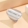 Retro Geometric Wide Band Stainless Steel Adjustable Ring