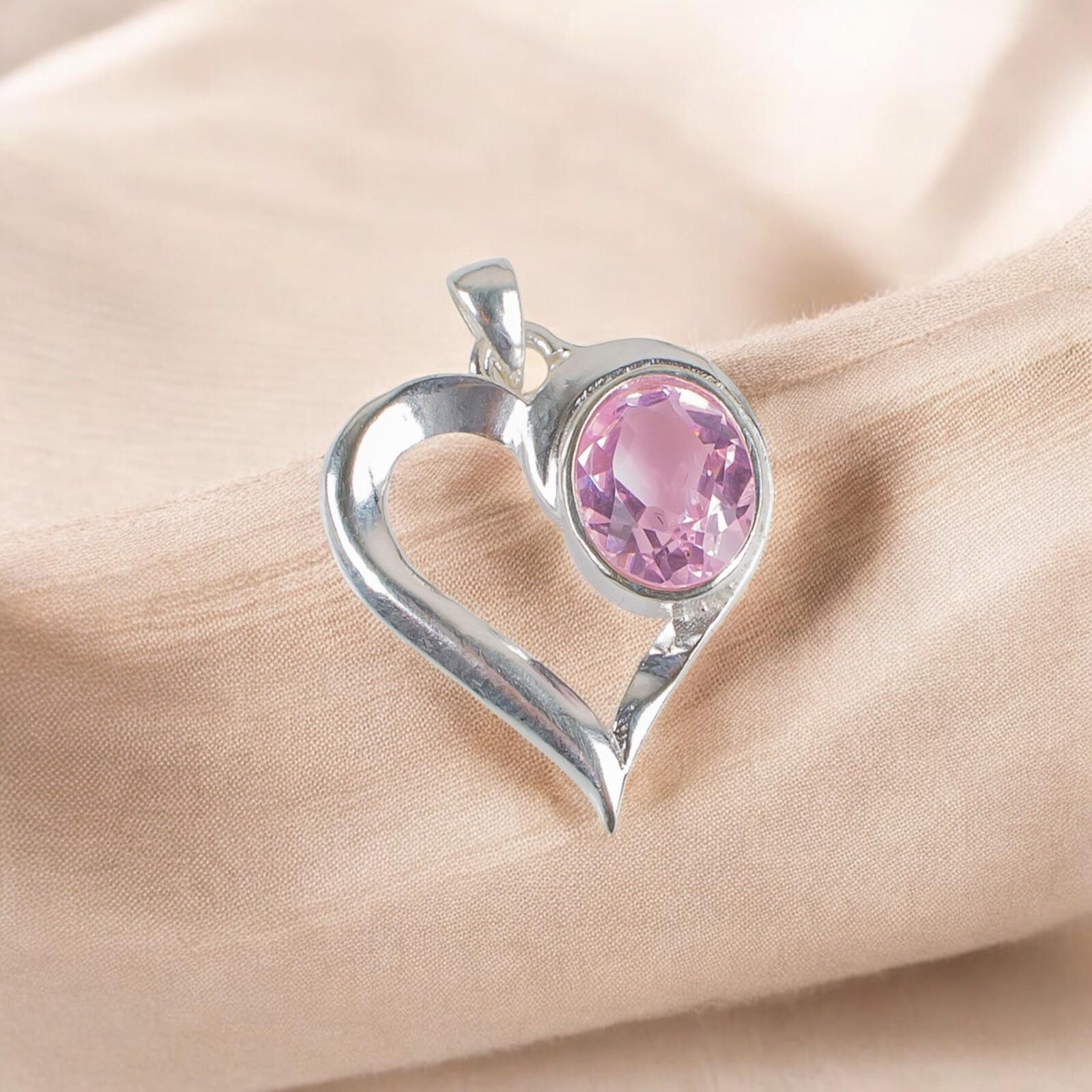 

Morganite Gemstone 925 Stamped Silver Jewelry Handmade Pendant Valentine s Gift CP-5-10