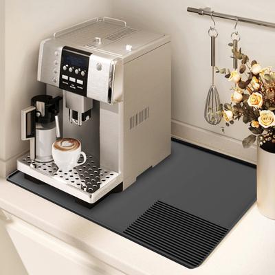 Silicone Coffee Mat with Raised Edges Espresso Drink Bar Station Accessories Under Coffee Maker Machine Dish Drying Pad for Countertop