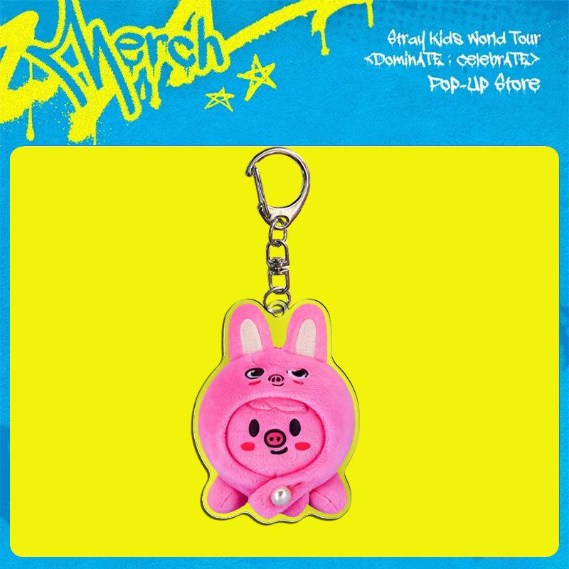 Stray Kids World Tour dominATE Celebrate SKZOO Acrylic Keychain Plush Pendant Bag Charm Kpop Merch Gift for STAY