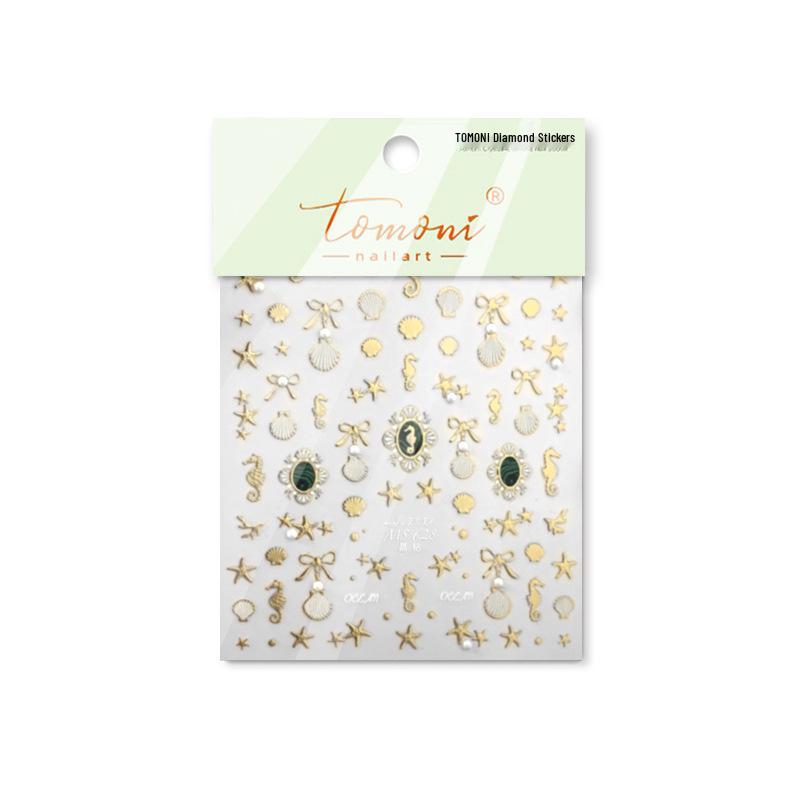 Tomoni Crystal Diamond Nail Art Stickers - Seahorse Model (MS628)