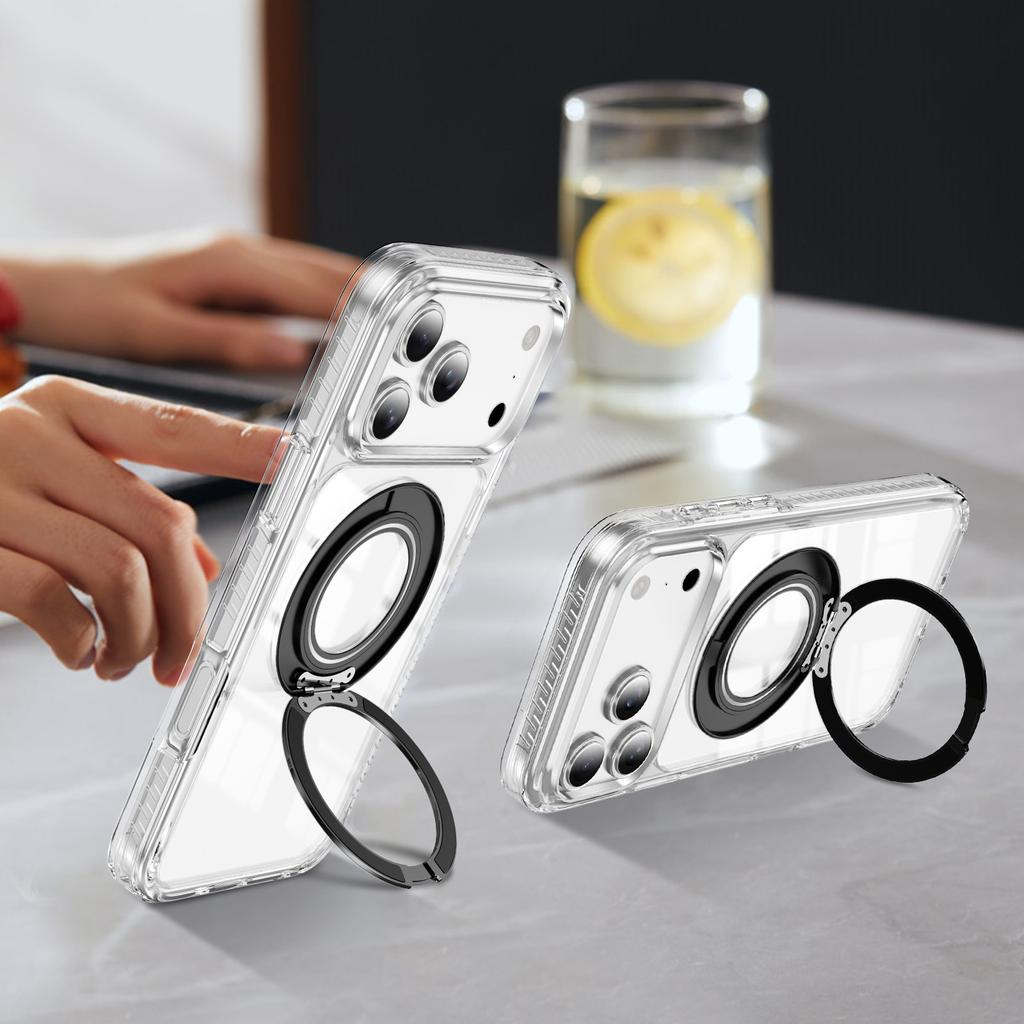 Magnetic 360° Stand for iPhone 12-17 Pro Max Case  Magnet Wireless Charging Kickstand Cover for iPhone 15 16 17 Pro Max