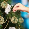6Pcs Gold Wire Christmas Balls Hanging Ornaments Christmas Decor Home Decor Party Decor For Decorating Christmas Tree
