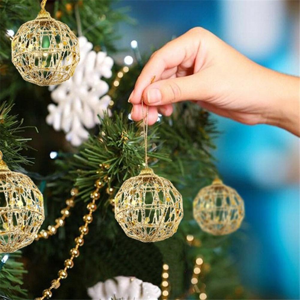 Hot Sale Brand New Christmas 6PCS Party Tree Baubles Decoration Gold Ball