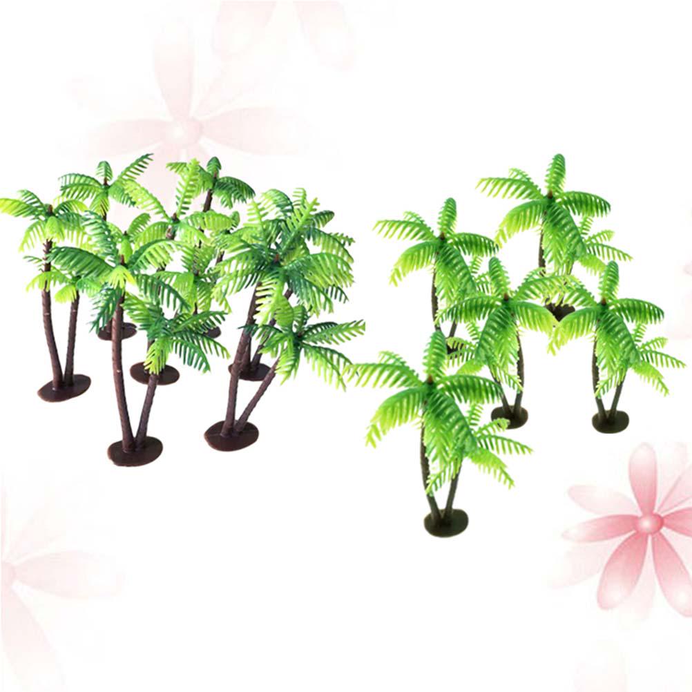 Tree Palm Trees Mini Decor Landscape Artificial Model Miniature Bonsai Tank Fish Scenery Decoration Aquarium Cake Topper Plant