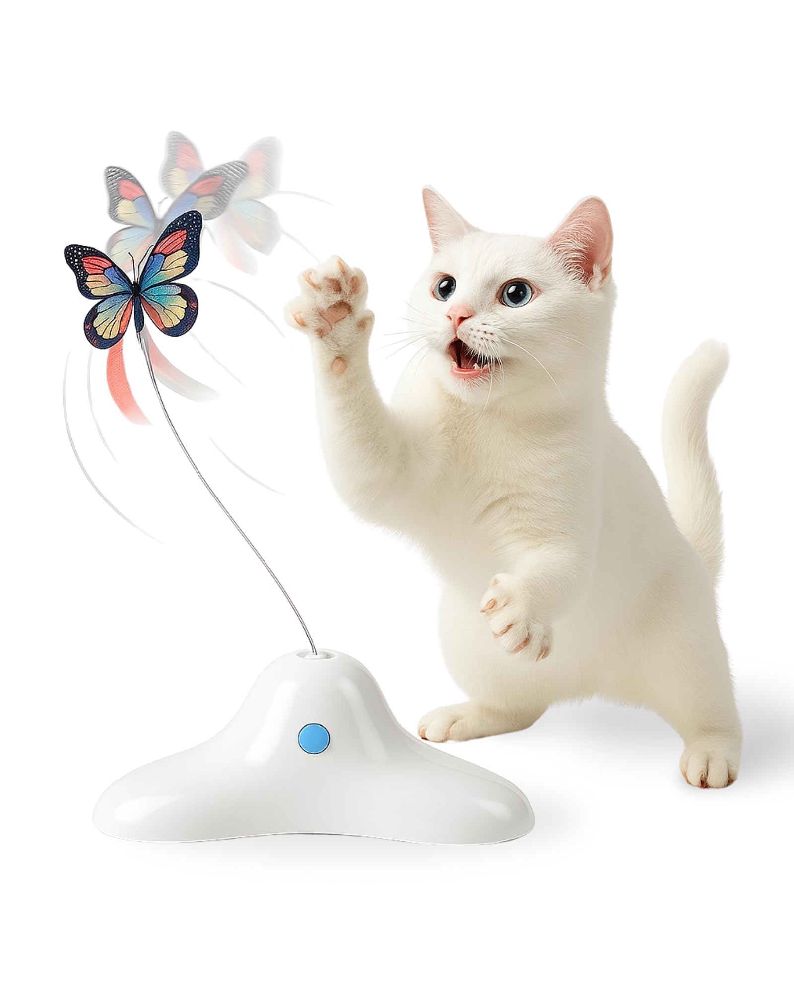 

Современная neco Electric для одиночной игры и стресса Интерактивная батарея и тихая игрушка для кошек, Автоматически вращающаяся бабочка, Облегчение, Игрушка, Работает, Компактная, белый