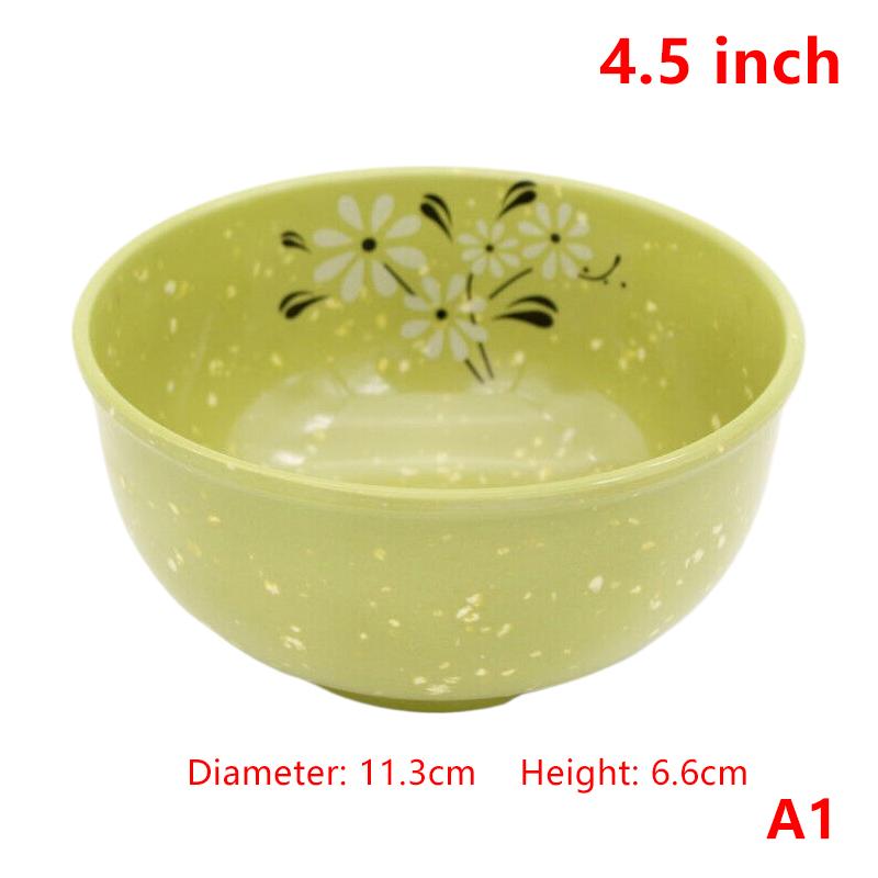 

Ударопрочная меламиновая миска Утолщенная Цветочная Миски для риса, супа, закусок Пластиковая столовая посуда Китайские миски Зеленый 4,5-8 дюймов