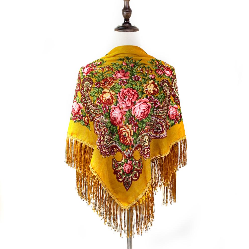 Bohemian Ethnic Tassel Floral Scarf - Year-Round Versatile Wrap