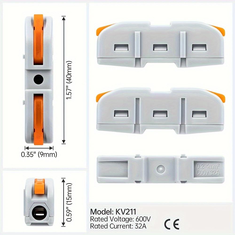 30 ks rychlokonektorů NC-221, 2vodičové připojovací svorky, konektory pro vodiče, kabely, LED pásky, osvětlení, elektrické domácí konektory, rozvodné krabice
