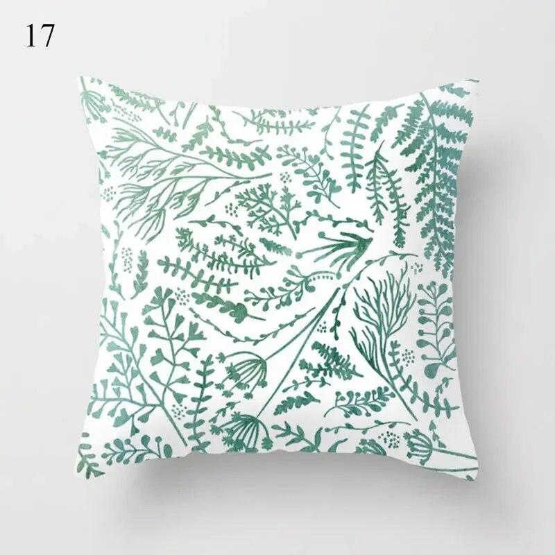 45x45cm Fresh Mint Green Geometric Animal Love Pillowcase Comfortable Sofa Car Seat Cushion Cover Room Aesthetic Home Decor