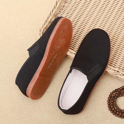 Stoffschuhe eckige Öffnung atmungsaktiv Übung Performance Freizeitschuhe traditionelle chinesische Fahrschuhe schwarze einzelne Schuhe