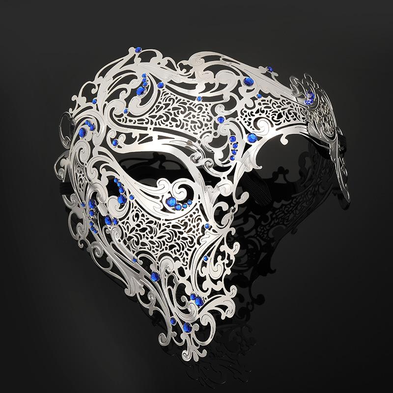 Half Face Mask Rhinestone Dance Mask Skull Mask Adult For Costume Dance Cosplay Event Adult Party