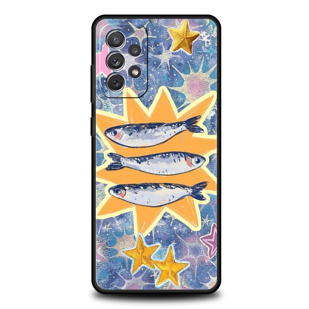 Blue Ocean Fish Phone Case for Samsung Galaxy A55 A35 A17 A07 A15 A13 A25 A51 A71 A72 A73 A32 A52 A52S A41 5G Soft TPU Shell Bag